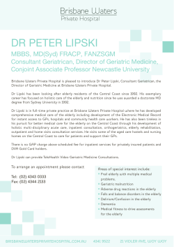 DR PETER LIPSKI - Brisbane Waters Private Hospital