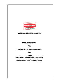 Code of Conduct for Prevention of Insider Trading