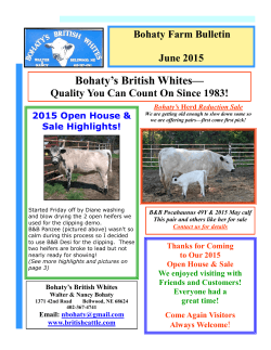 2015 June Farm Bulletin - Bohaty`s British Whites