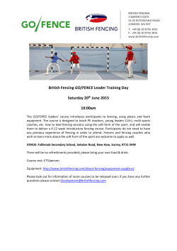 GO/FENCE Leader Course - 20th June 2015