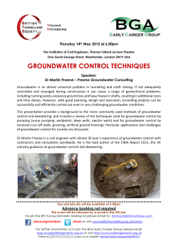 GROUNDWATER CONTROL TECHNIQUES