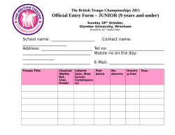 Entry Form Junior - British Troupe Championships