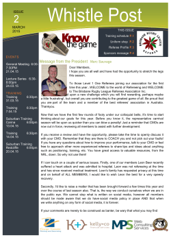 2015 Issue Two - Brisbane Rugby League Referees Association