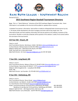 2015 Regional Tournament Quick Directory