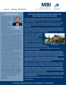 February/March 2015, Issue 15 - Massachusetts Broadband Institute
