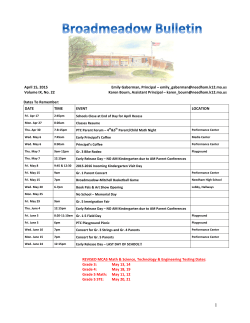 April 15 Bulletin - Broadmeadow Elementary School