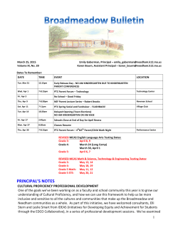 March 25 Bulletin - Broadmeadow Elementary School