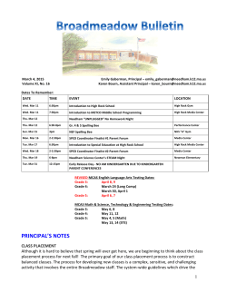 March 4 Bulletin - Broadmeadow Elementary School