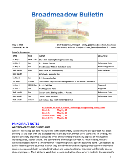 May 6 Bulletin - Broadmeadow Elementary School