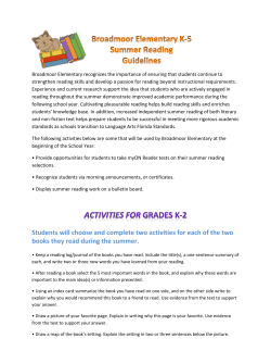 Summer Reading Activities