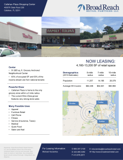NOW LEASING: - Broad Reach Retail Partners