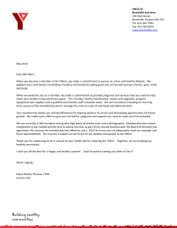 Member Letter May 2015 - YMCA of Brockville and Area
