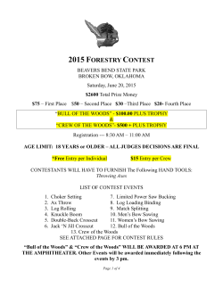 2015 FORESTRY CONTEST - Broken Bow Chamber of Commerce