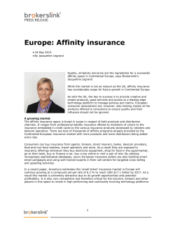 Europe Affinity insurance by Jacqueline Legrand in