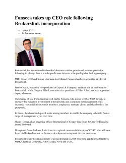 Fonseca takes up CEO role following Brokerslink incorporation
