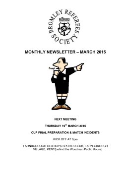 March 15 Peep - Bromley Referees Society