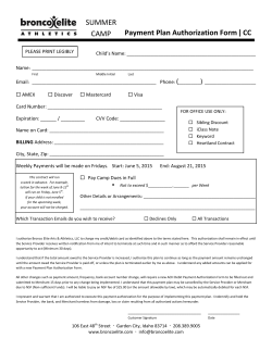 Auto Pay Form Weekly CC - Bronco Elite Arts and Athletics