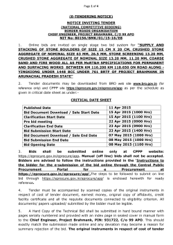 Page 1 of 4 (E-TENDERING NOTICE) NOTICE INVITING