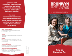 Campaign One Sheet - Bronwyn for Council