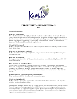 KaMilo FAQ - Brookfield Homes Hawaii