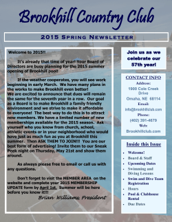 2015 Newsletter - Brookhill Country Club