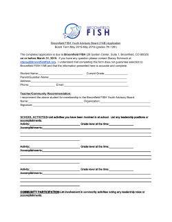 Broomfield FISH Youth Advisory Board (YAB) Application Board