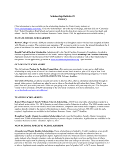 Scholarship Bulletin #9