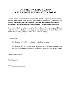 Cell Phone Policy - Brown Ledge Camp