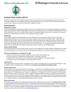 Office of Residential Life Graduate Fellow Positions
