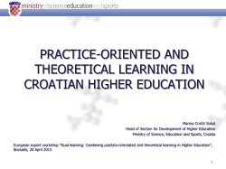 Croatia: Marina Crncic Sokol, Section for Higher Education