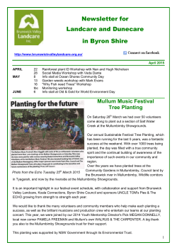 April 2015 Brunswick Valley Landcare Newsletter