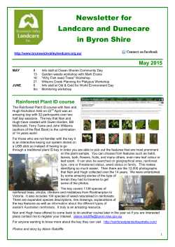 May 2015 Brunswick Valley Landcare Newsletter