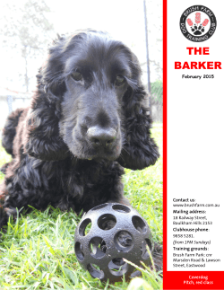 THE BARKER - Brush Farm Dog Training Club Inc