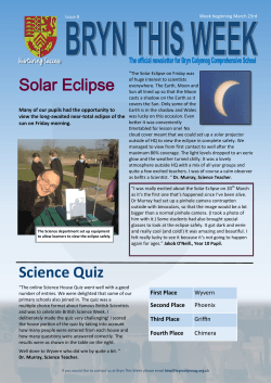 Solar Eclipse Science Quiz - Bryn Celynnog Comprehensive School