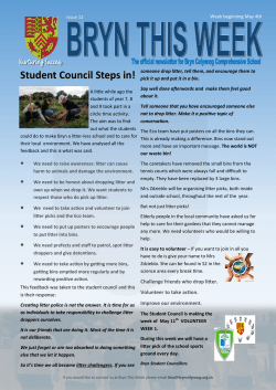 Student Council Steps in! - Bryn Celynnog Comprehensive School