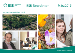 BSB-Newsletter MÃ¤rz 2015