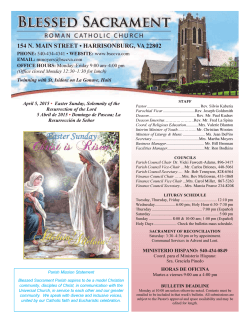 April 5, 2015 - Blessed Sacrament Catholic Church