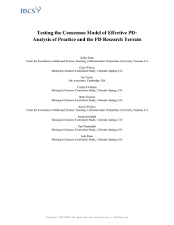 Testing the Consensus Model of Effective PD: Analysis of Practice