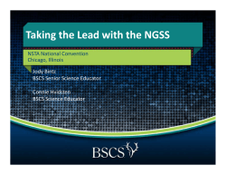 Taking the Lead with the NGSS