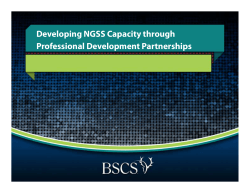 Developing NGSS Capacity through Professional