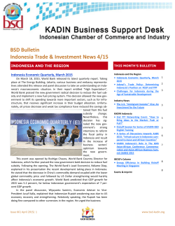 BSD Bulletin Indonesia Trade & Investment News 4/15