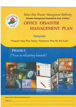 Office Disaster Management Plan Phase â I Template