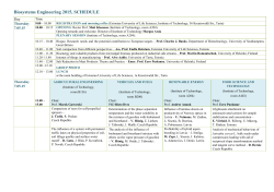 Time Schedule - Biosystem Engineering Conference