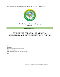 Tender for Creation of A Digital Repository and