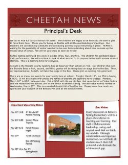 cheetah news - Bellows Spring Elementary School