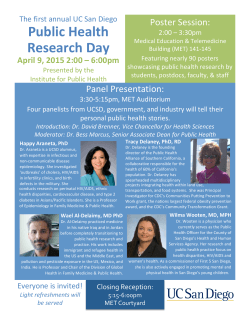 Public Health Research Day Thursday, April 09, 2015 2:00 PM