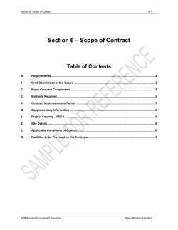 Section 6 â Scope of Contract - Bihar State Road Development