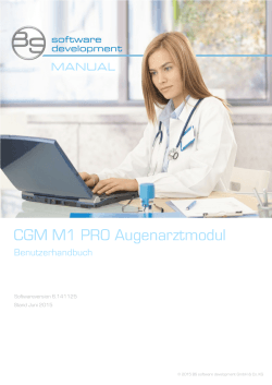 CGM M1 PRO Augenarztmodul - BS software development