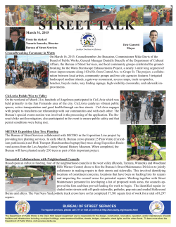 Street Talk Newsletter - Bureau of Street Services