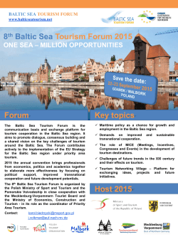 8TH BSTF Announcement - 7th Baltic Sea Tourism Forum